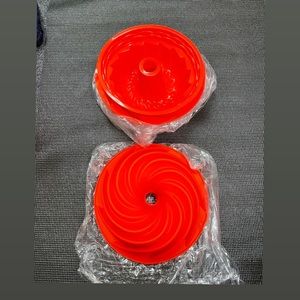Two silicone cake mold